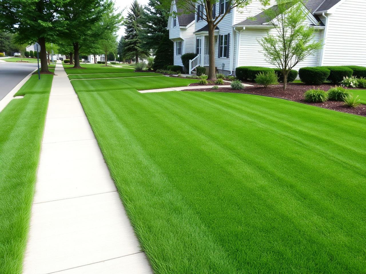 After: Overgrown front lawn reset